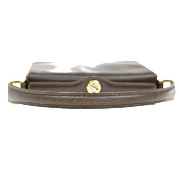 GUCCI One Handle Hand Bag Leather Brown Gold-plated Italy 68KA913 - Picture 6 of 16
